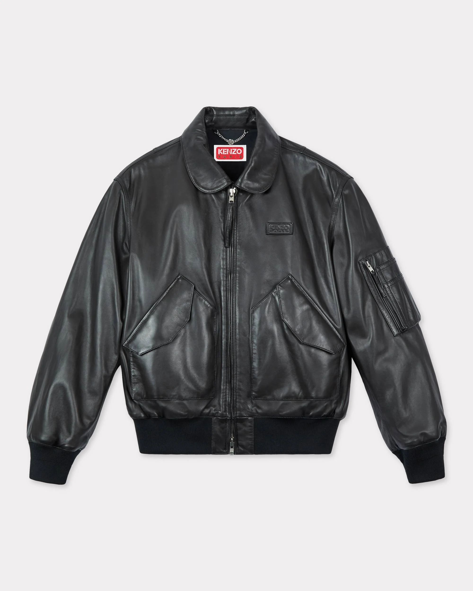 Leather bomber jacket - 1