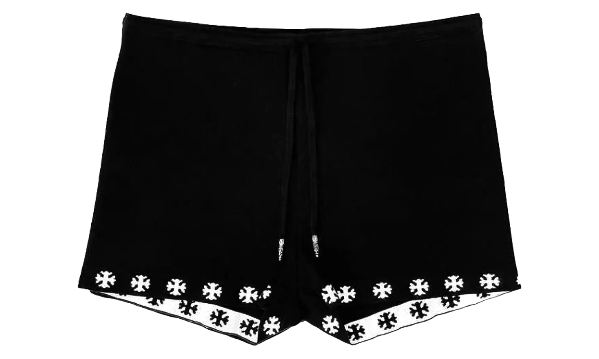 Cross-print Knit Drawstring Shorts "Black / White" CHRM1792 - 1