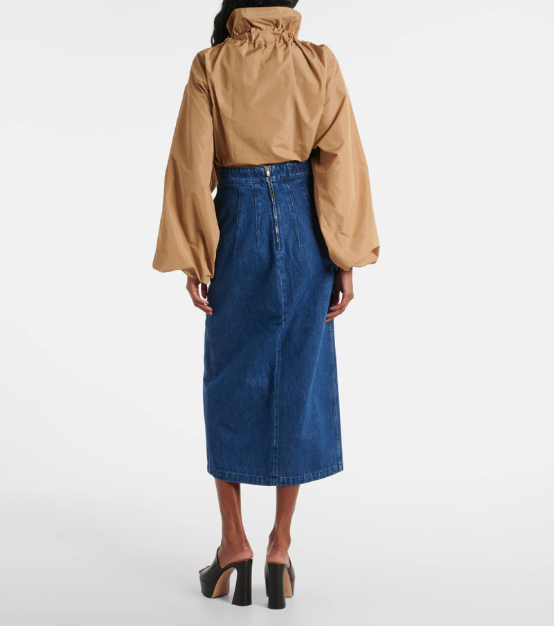 organic cotton-denim slit midi skirt 3
