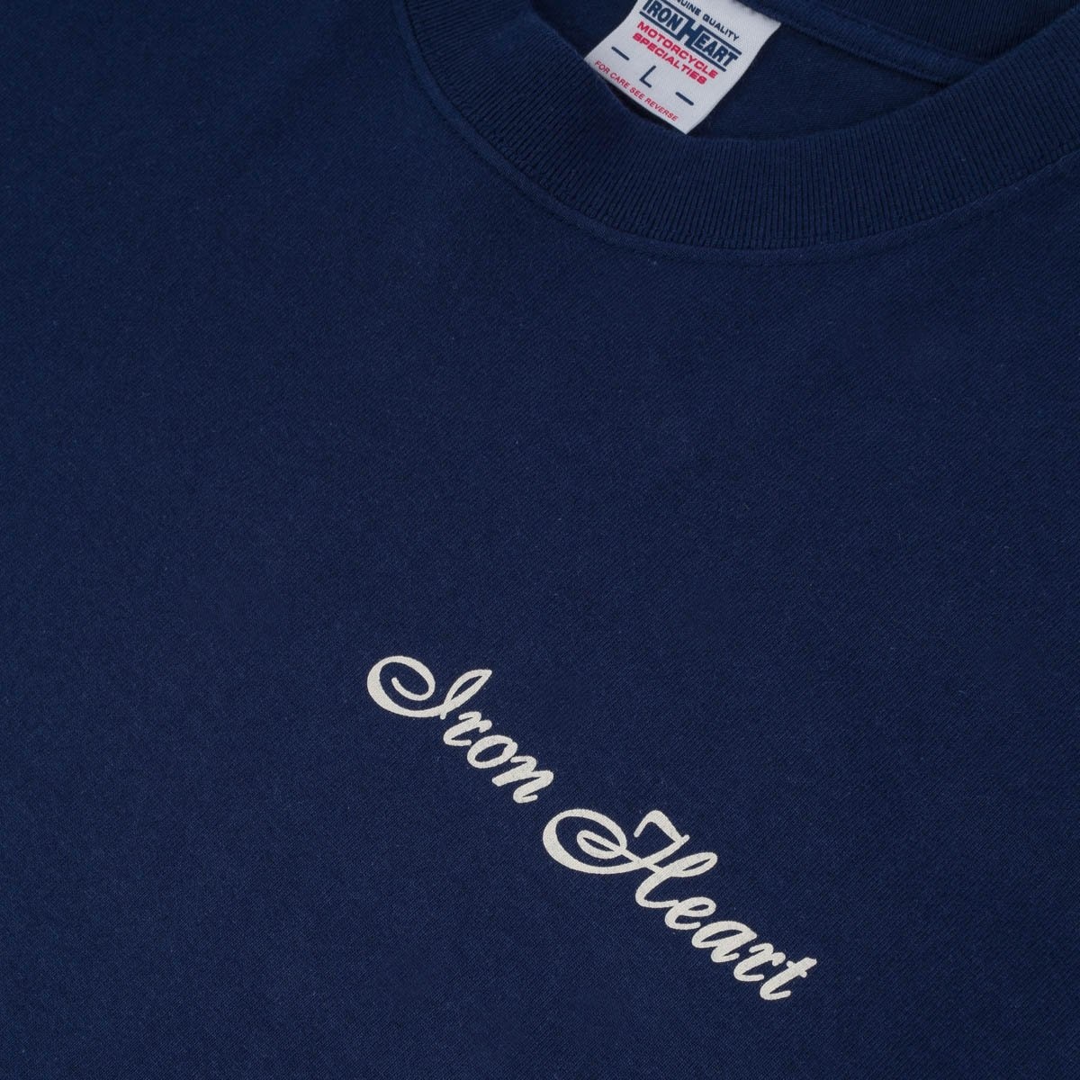 IHTL-2301-NAV 7.5oz Printed Loopwheel Crew Neck Long Sleeved T-Shirt - Navy - 8