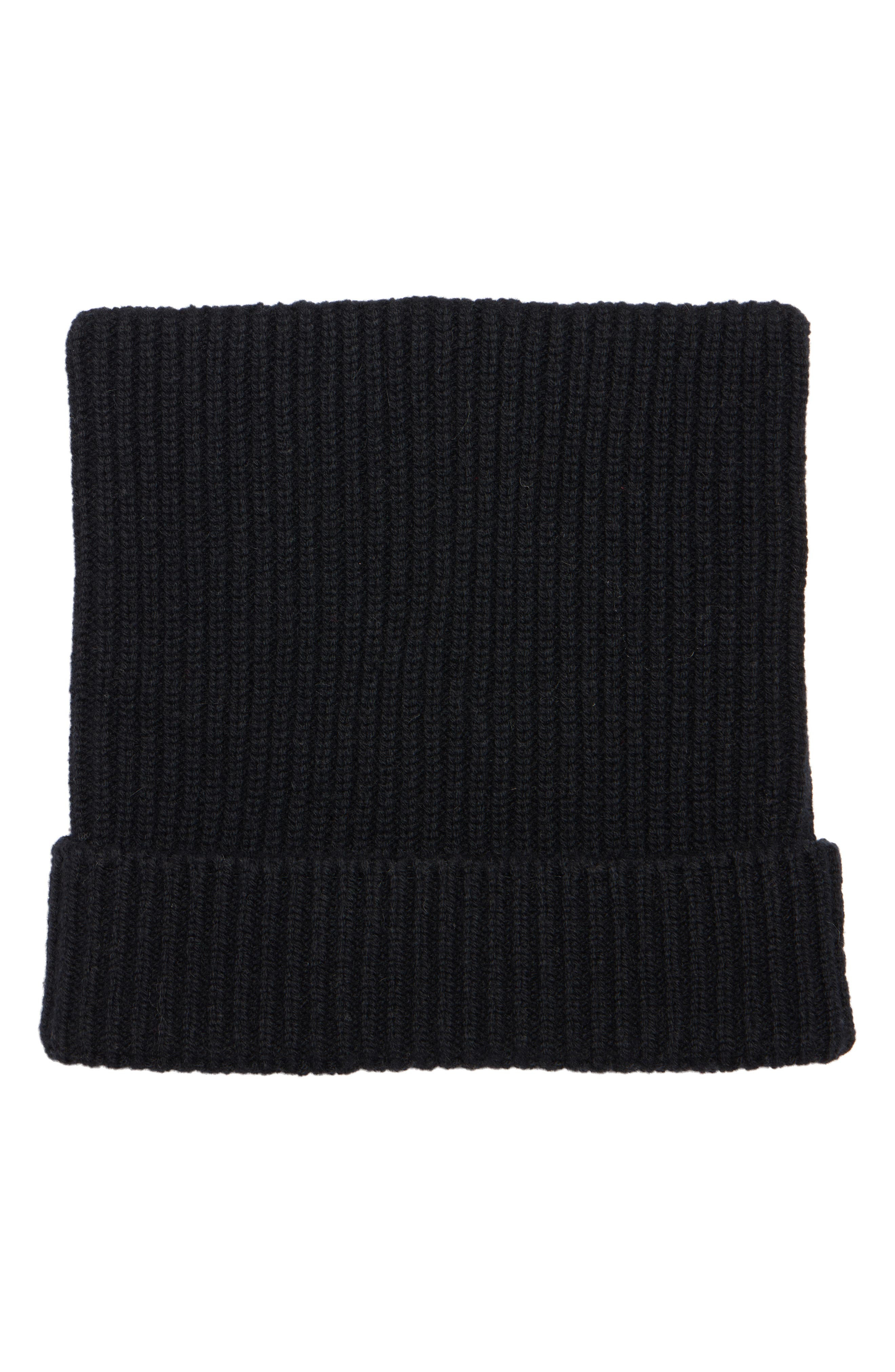 Acne Studios Kua Face Patch Rib Wool & Yak Hair Beanie in Black at Nordstrom - 2