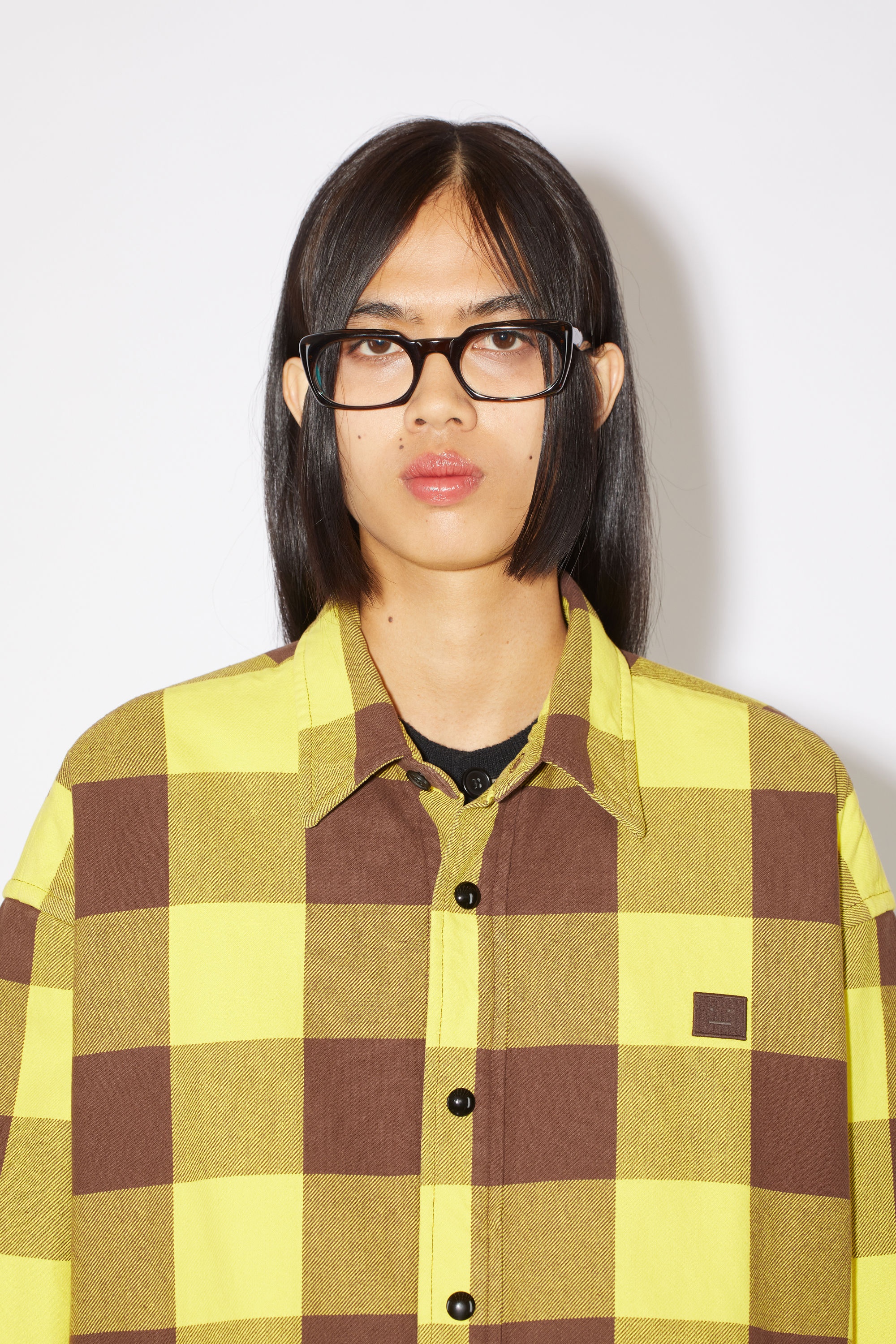 Check padded overshirt - Yellow/brown - 5