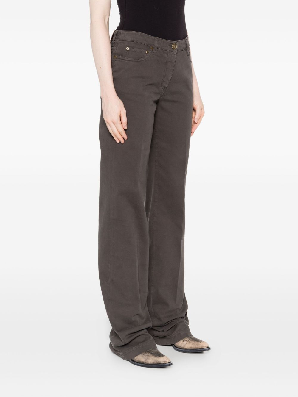 button-fly straight trousers - 3