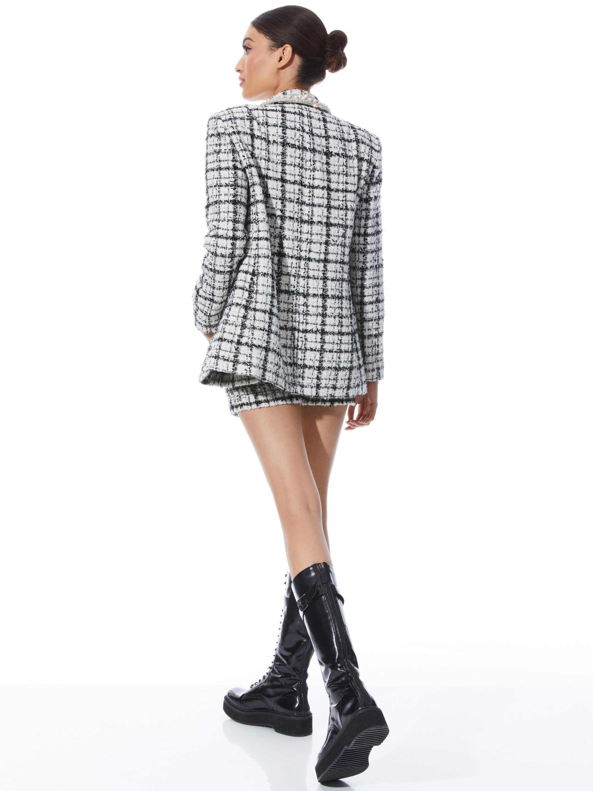 JUSTIN ROLLED CUFF EMBELLISHED DOUBLE BREASTED BLAZER - 3