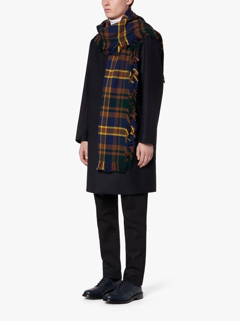 GREEN X BLUE CHECK MERINO WOOL SCARF | ACC-023 4