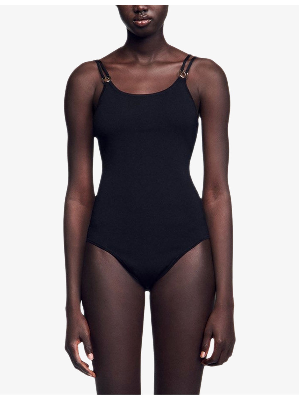 Ring-Embellished Scoop-Neck Stretch-Jersey Body - 3