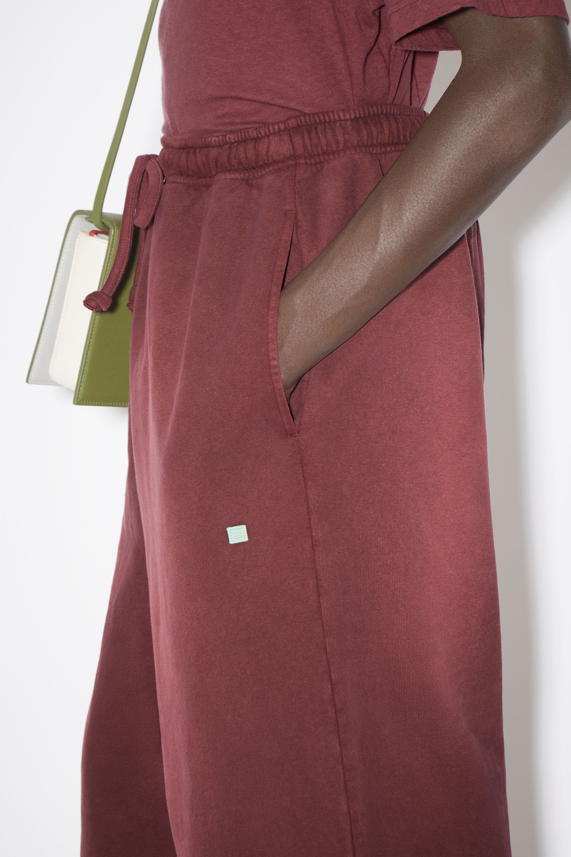 Fleece sweatpants - Wine red - 5