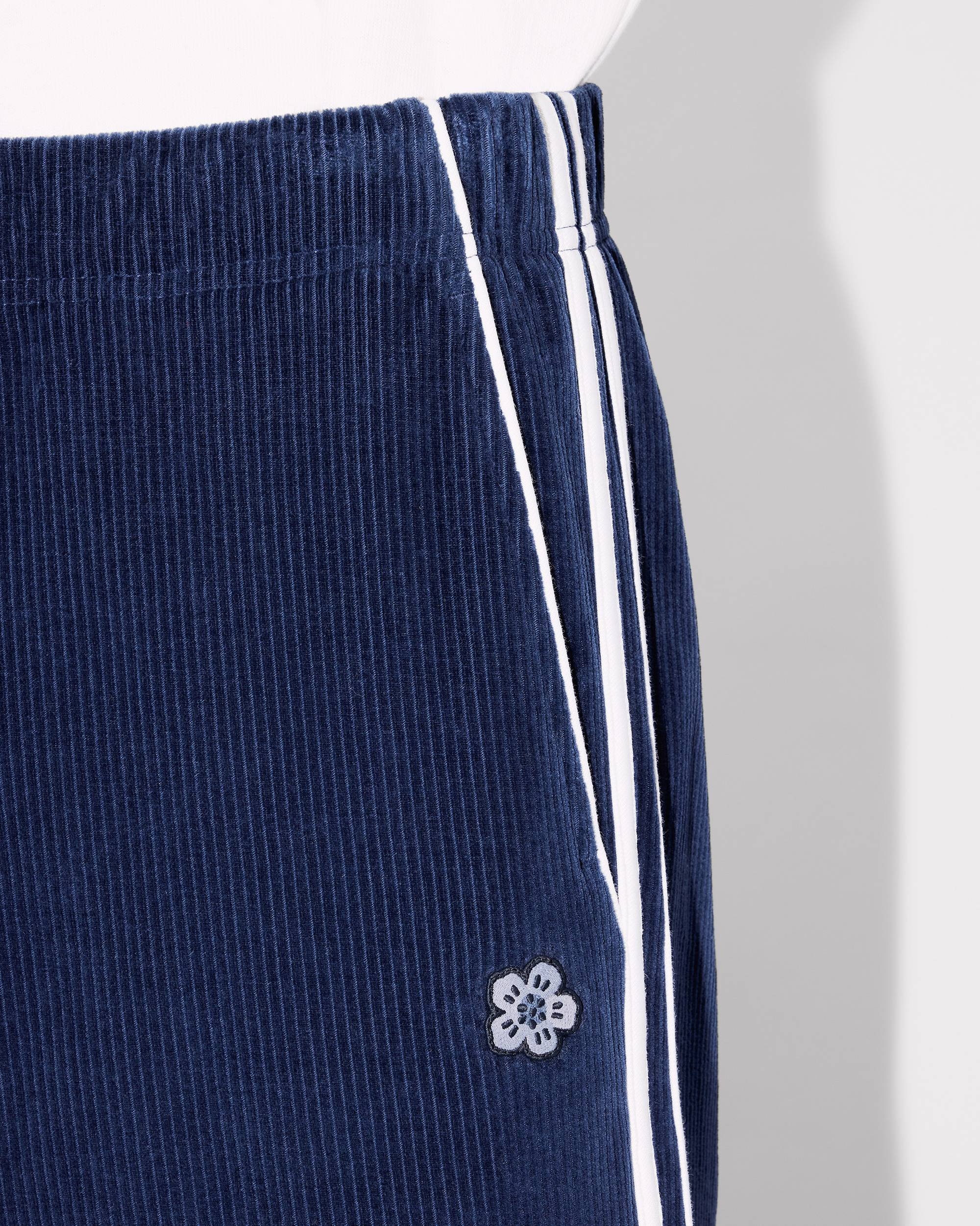 Embroidered velvet track pants - 6