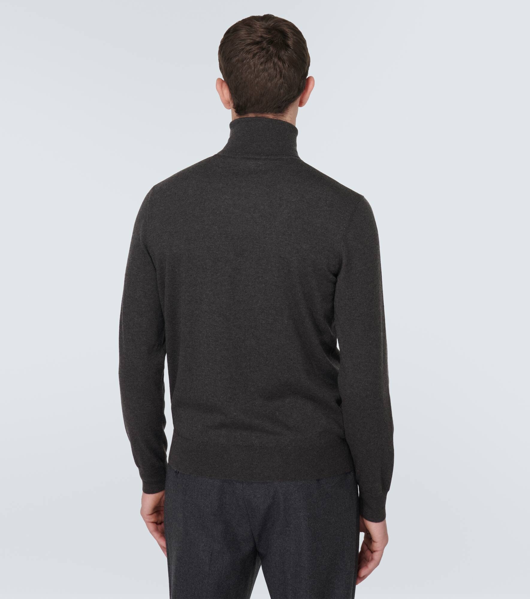 Cashmere jersey turtleneck top - 4