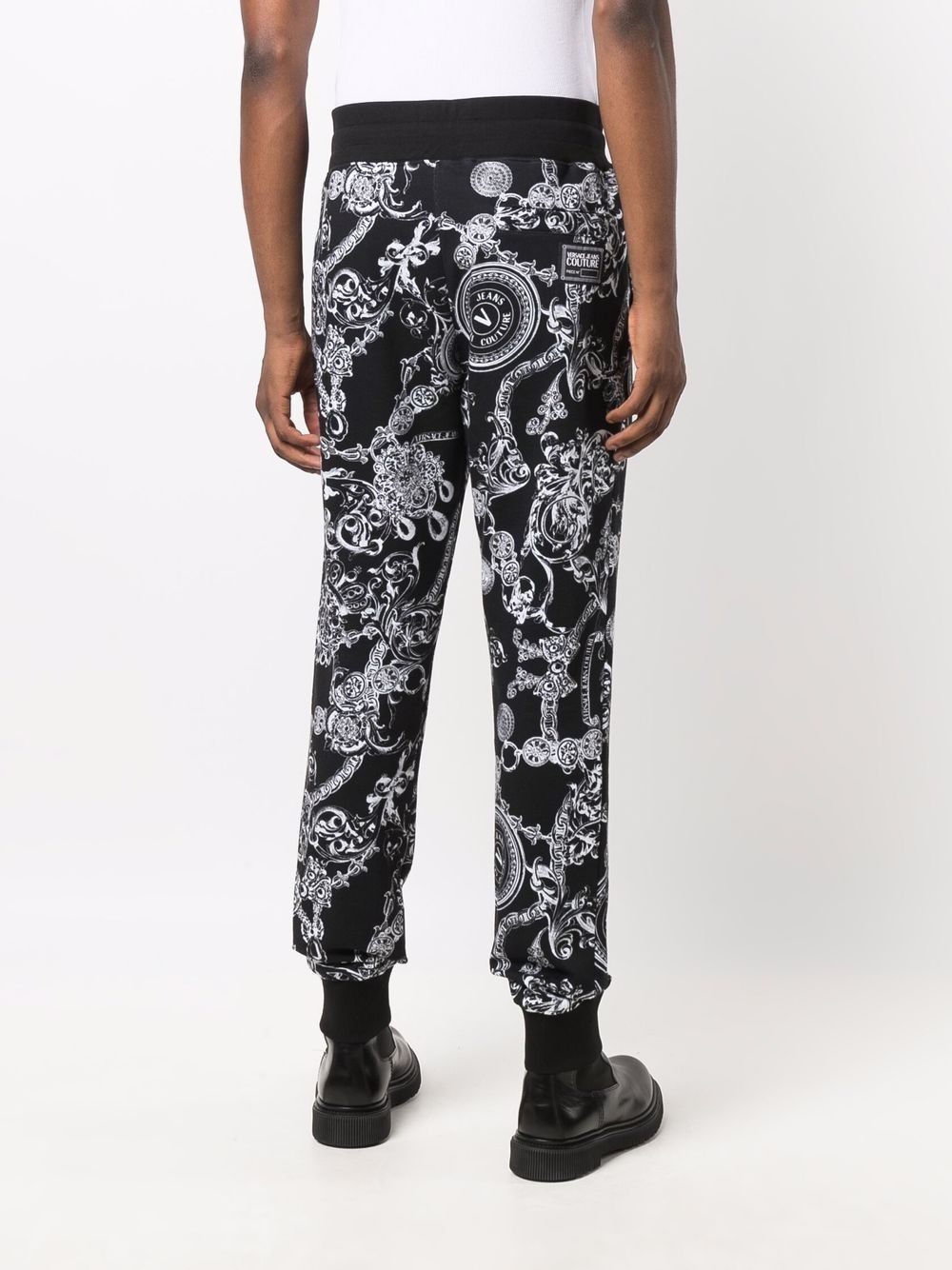 baroque-pattern print track pants - 4