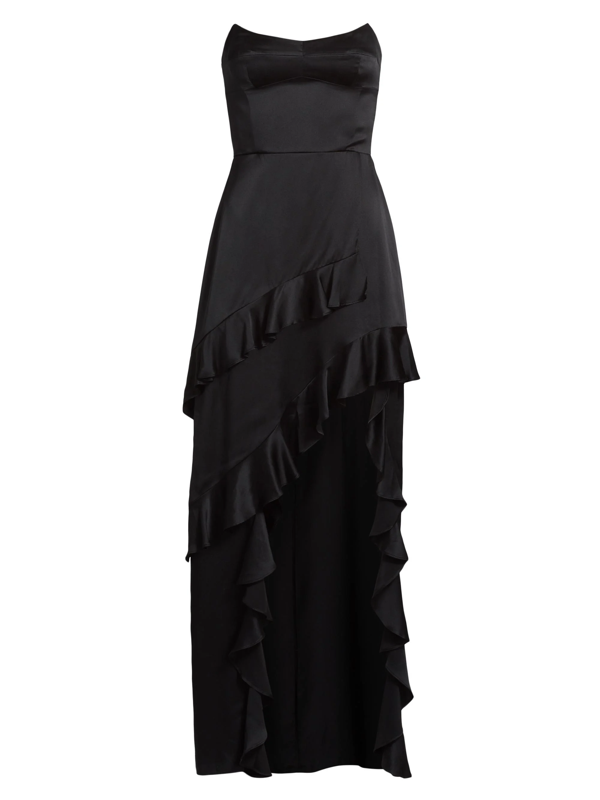 Women's Magnolia Silk Frill Cocktail Dress - Black - 1