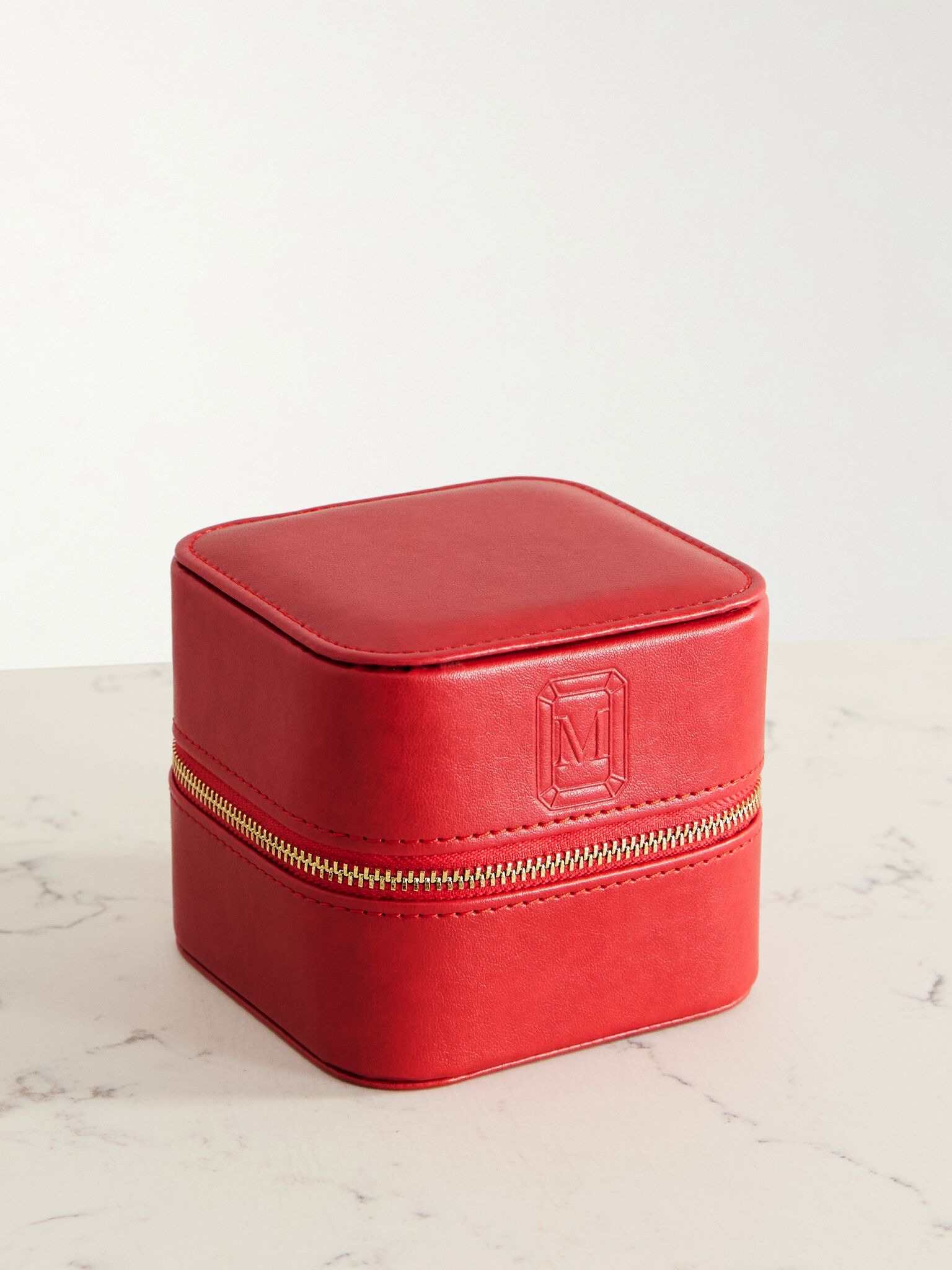 Vegan leather jewelry case Red - 1