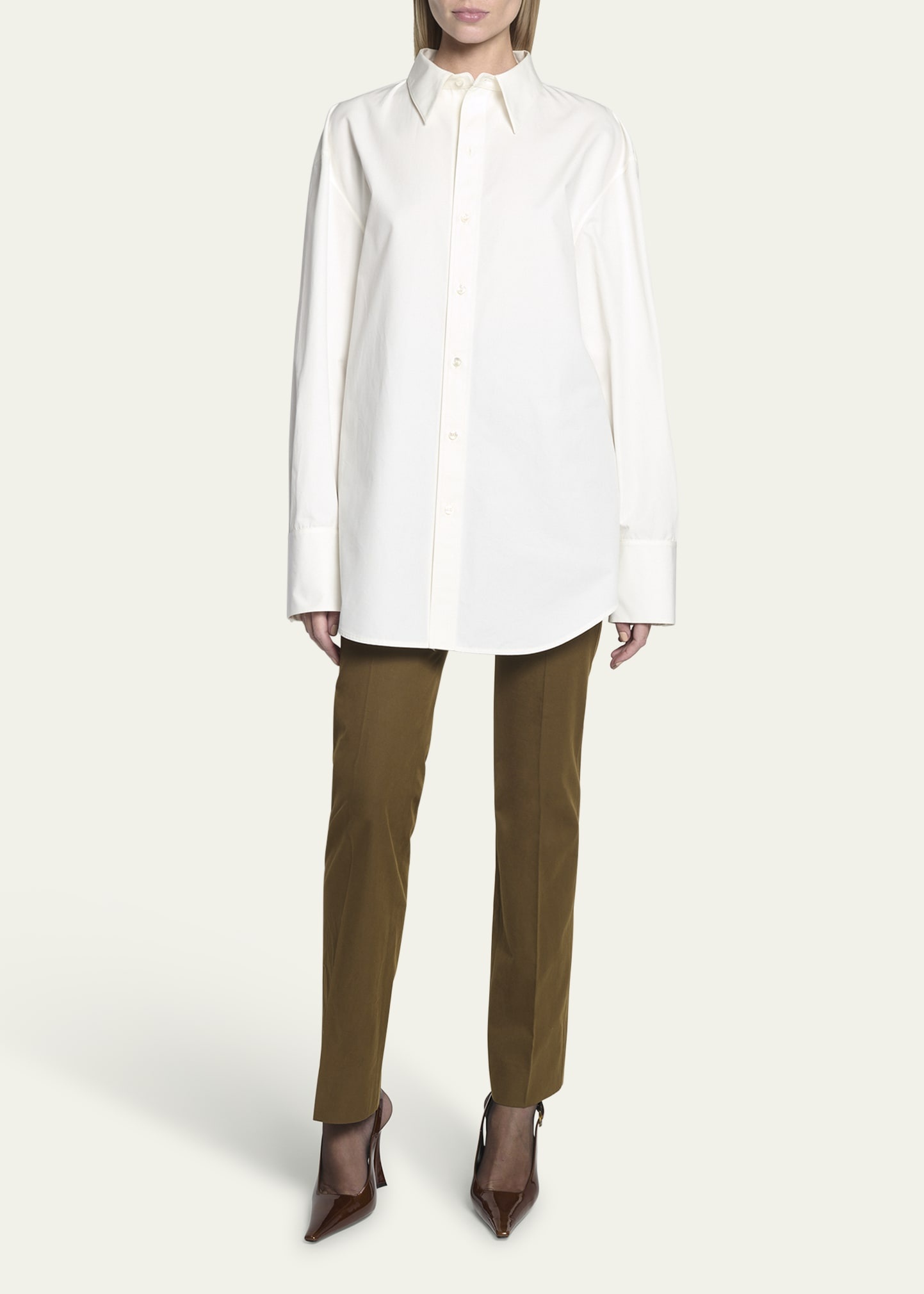 Long Button Down Collared Dress Shirt - 2