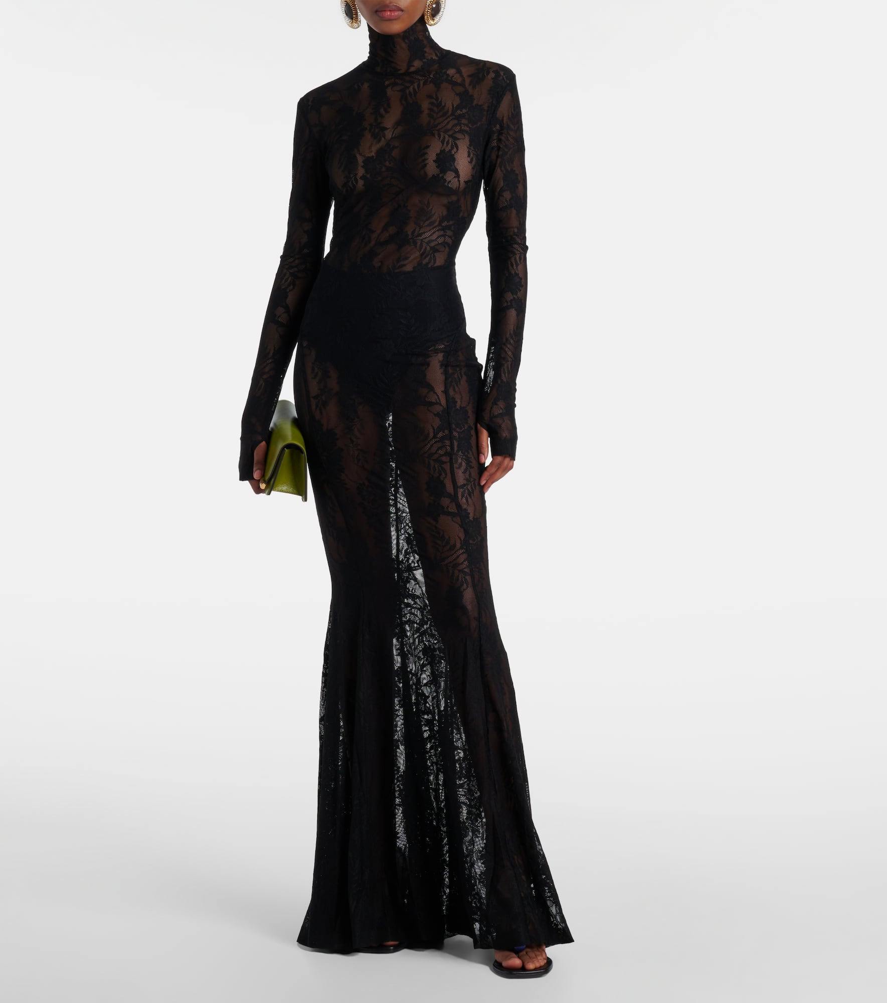 Semi-sheer lace gown - 2