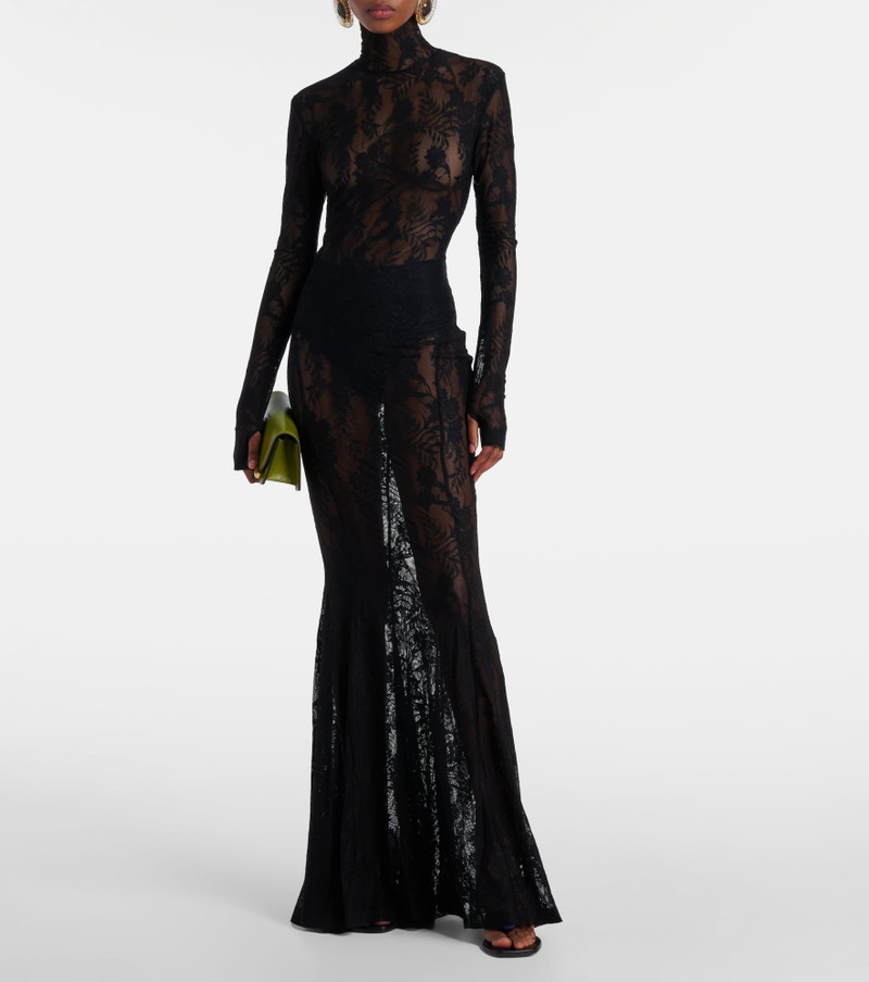 NORMA KAMALI Semi-sheer lace gown outlook
