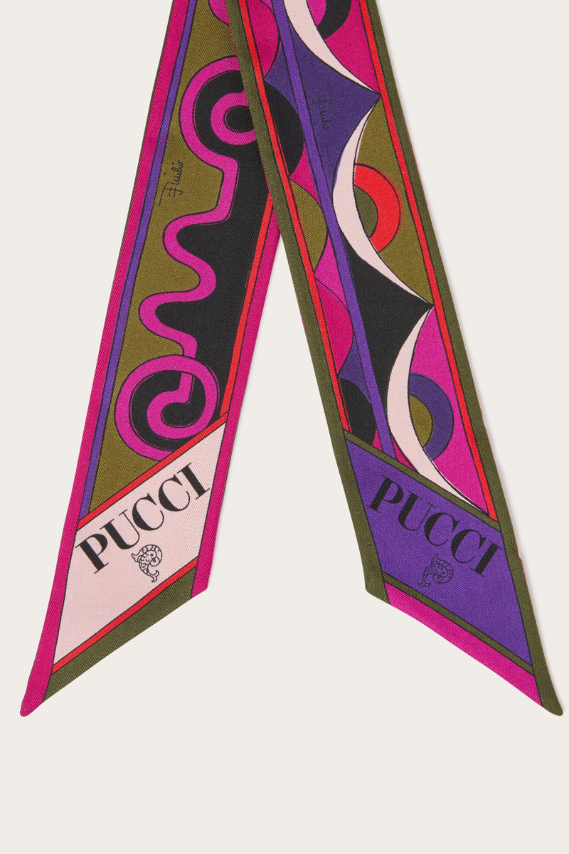 ASTRO AND ROMBI PRINT SILK TWILL SCARF 4