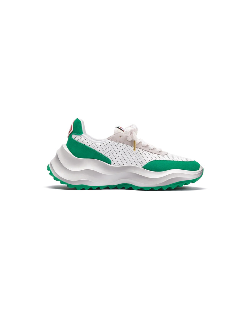 CASABLANCA Womens Atlantis White & Tennis Green Sneaker outlook