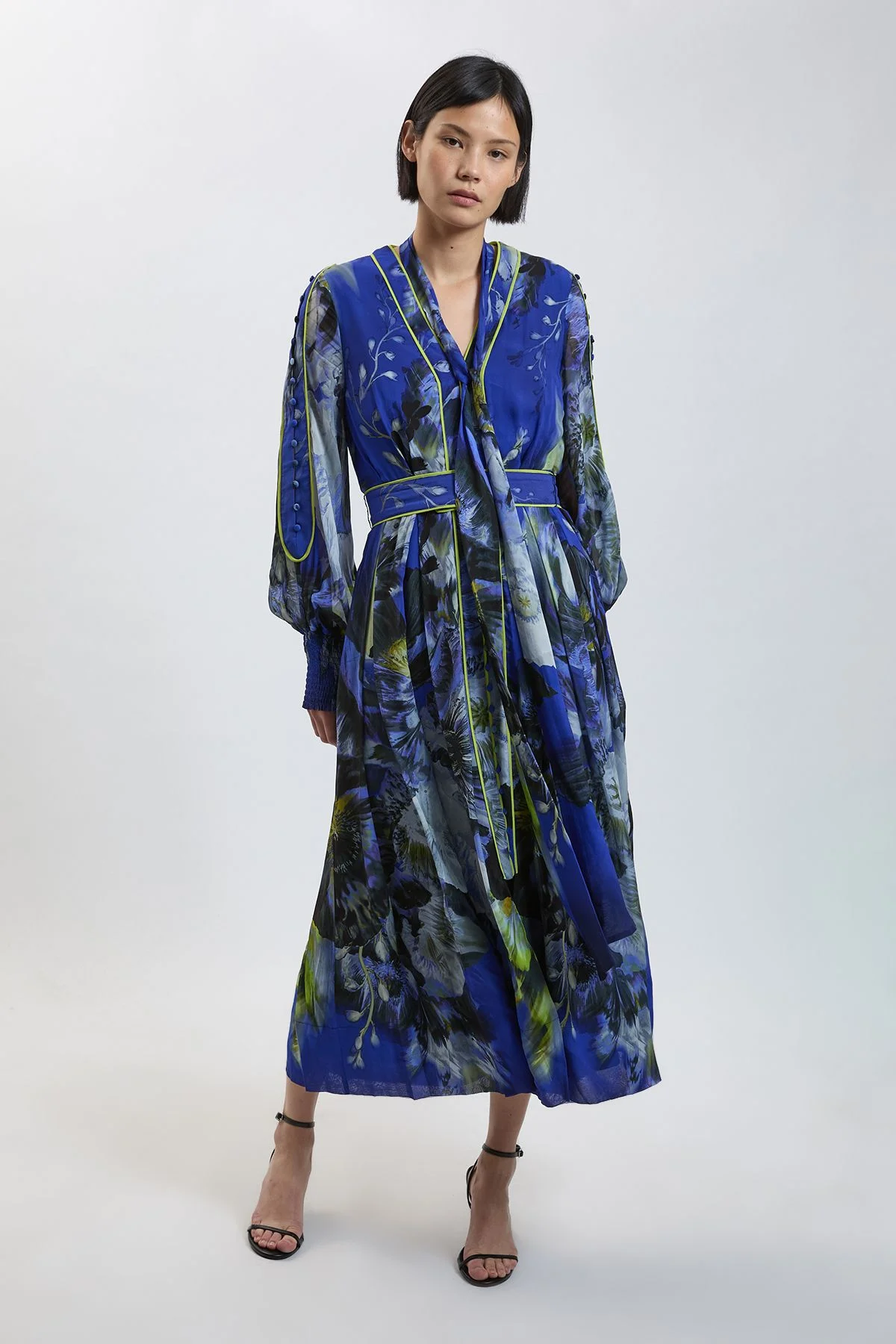 Petite Viscose Floral Print Woven Maxi Dress - 1