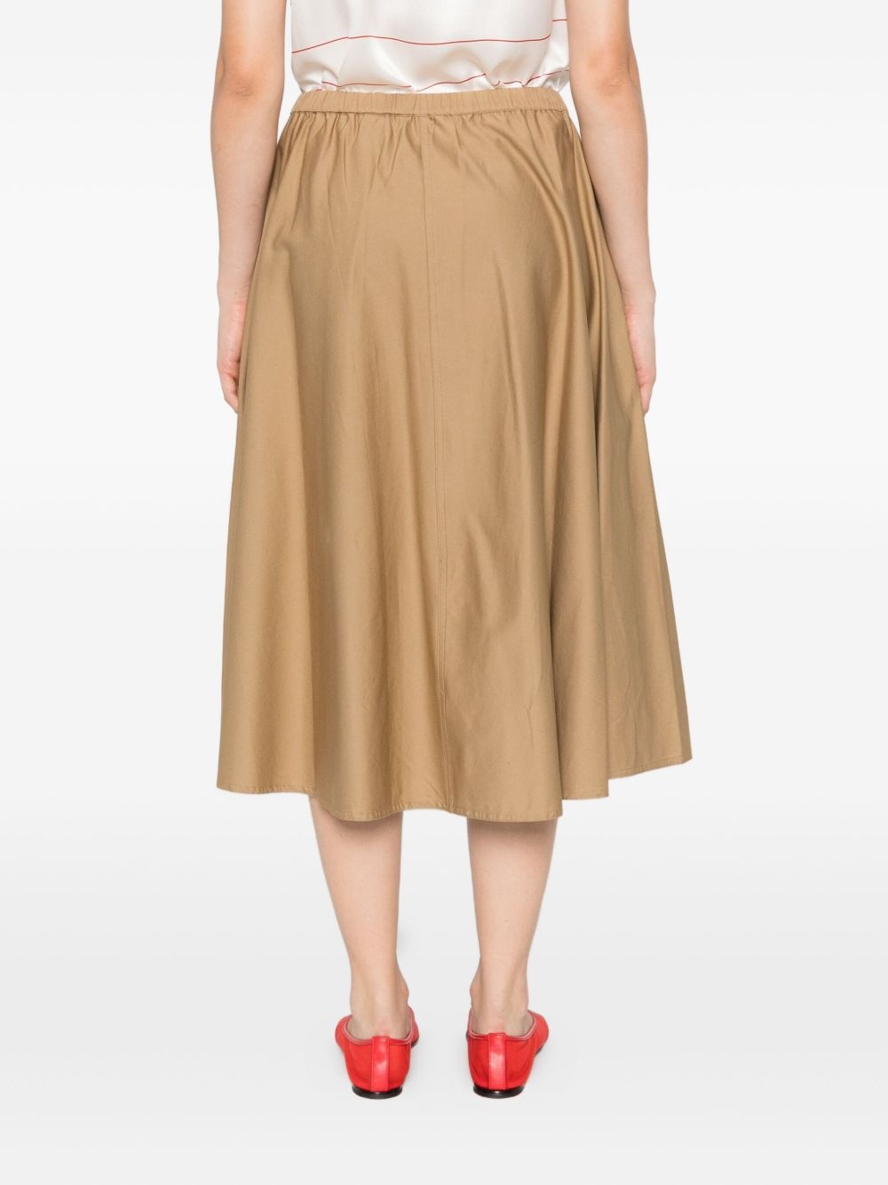 elastic-waistline pocket midi skirt - 4