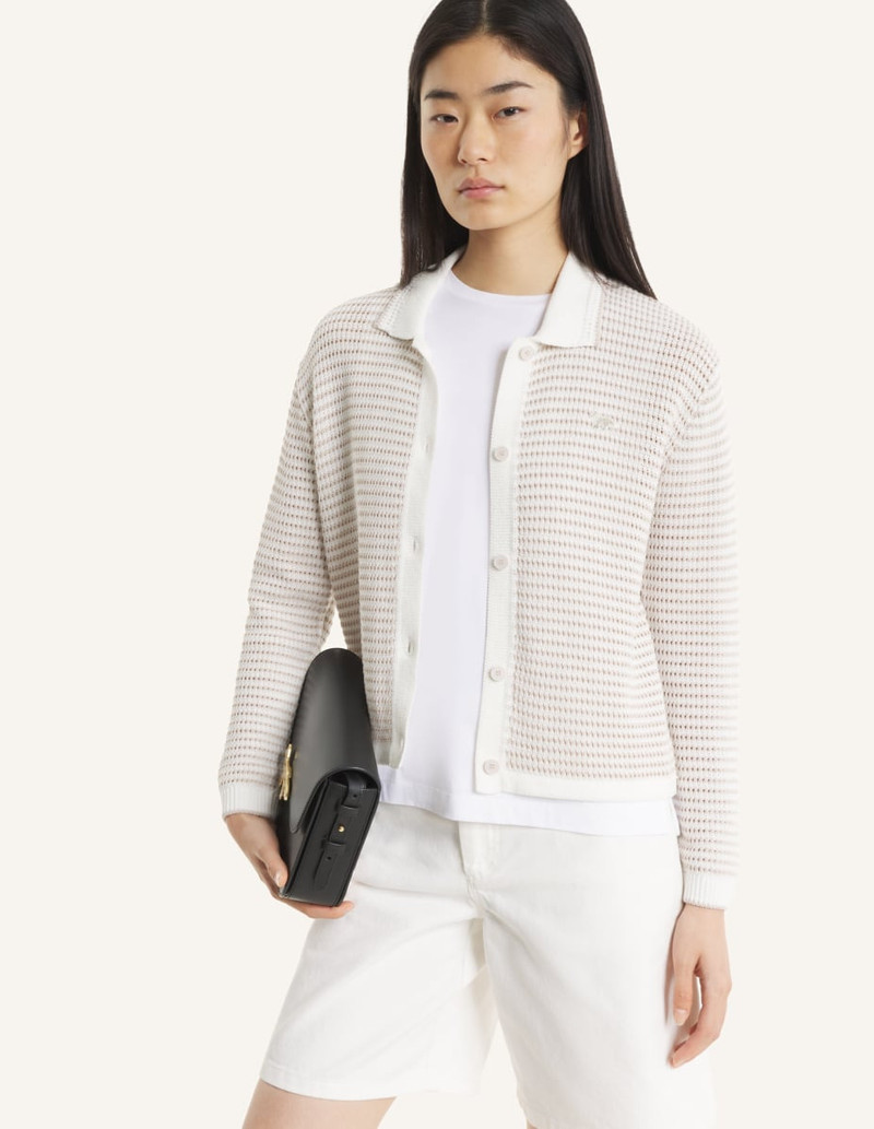 Maison Kitsuné LACE KNIT STRIPED CARDIGAN outlook