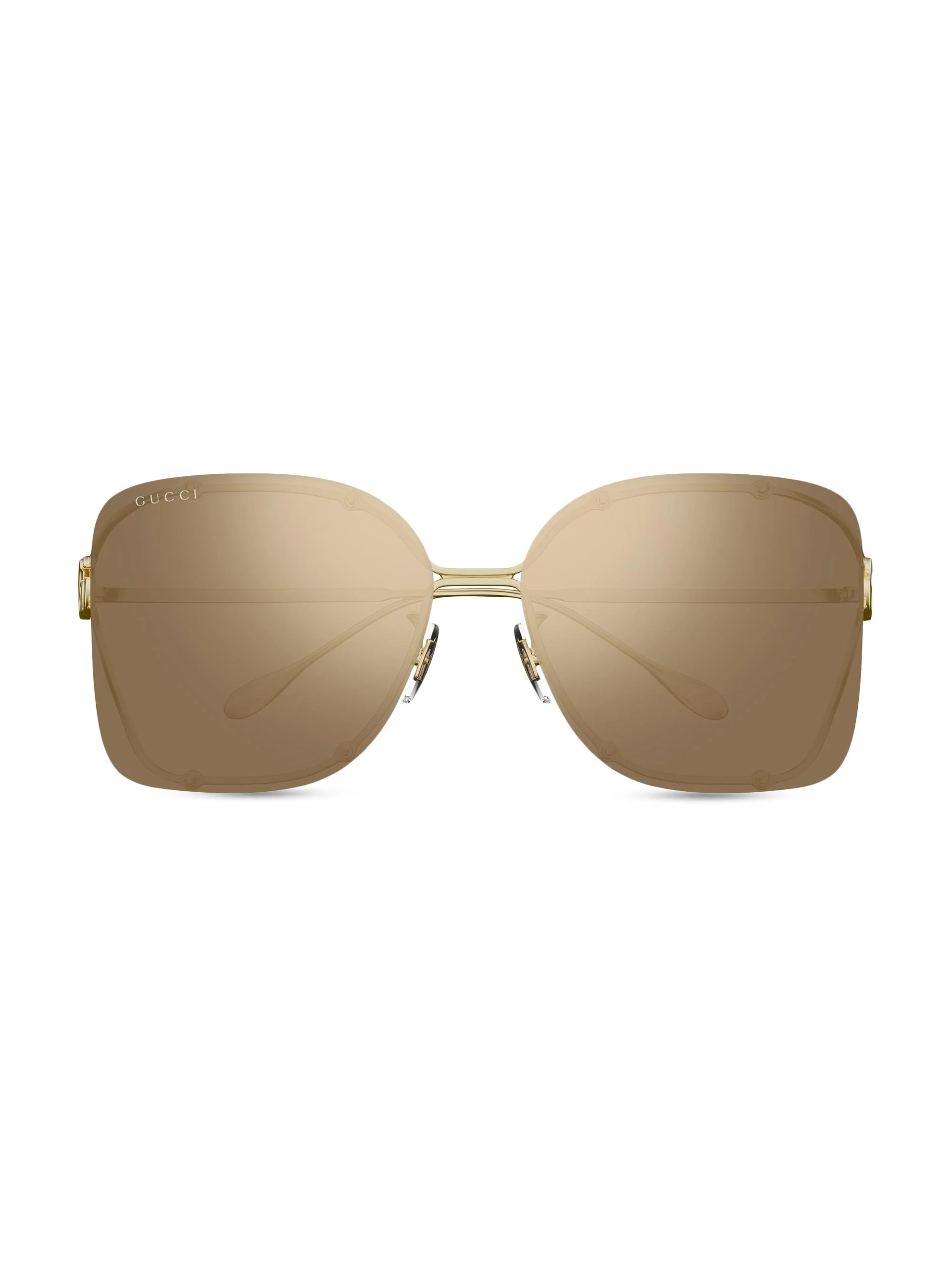Women's Flat & Bend 60MM Squared Sunglasses - Gold Gold - 1