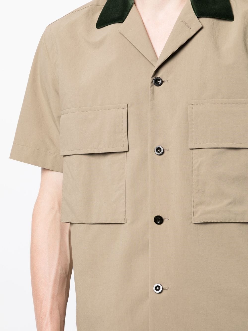 contrasting-collar taffeta shirt - 5