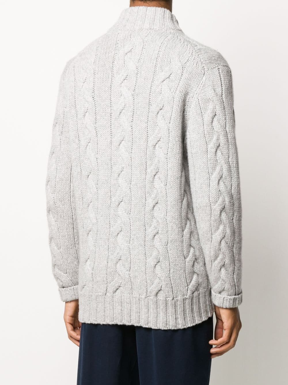 cable knit zip cardigan - 4