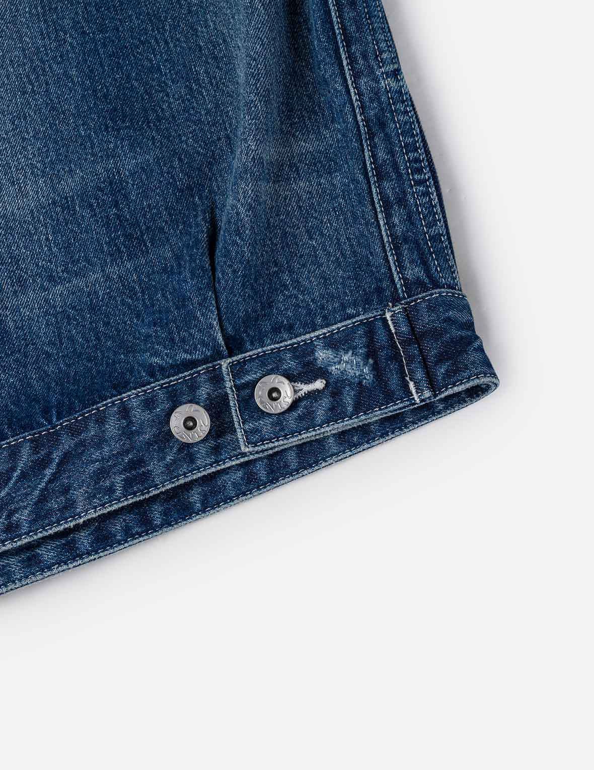 Distressed Seagull Print Relax Fit Vintage Washed Denim Jacket - 11