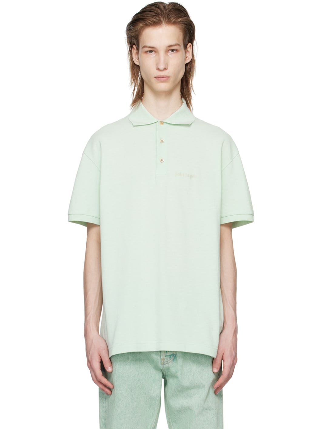 Green Embroidered Polo - 1