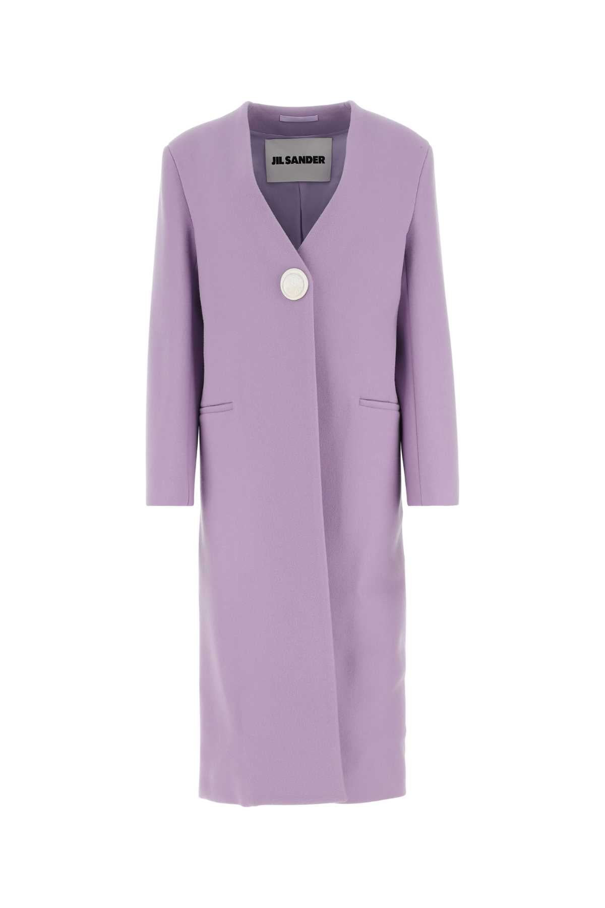 Jil Sander Women Lilac Cashmere Coat - 1