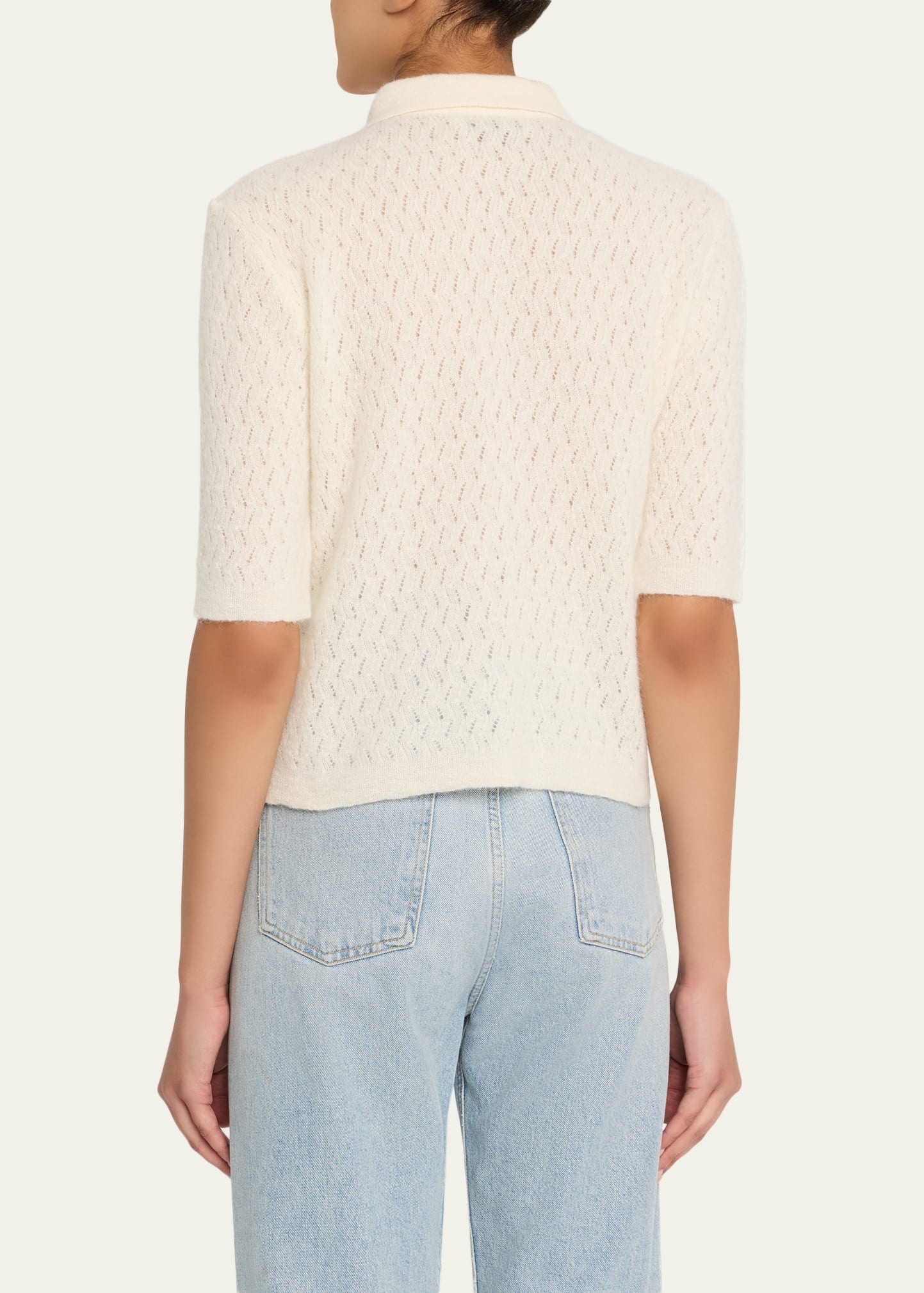 Naya Lace Alpaca Wool Polo Shirt - 3
