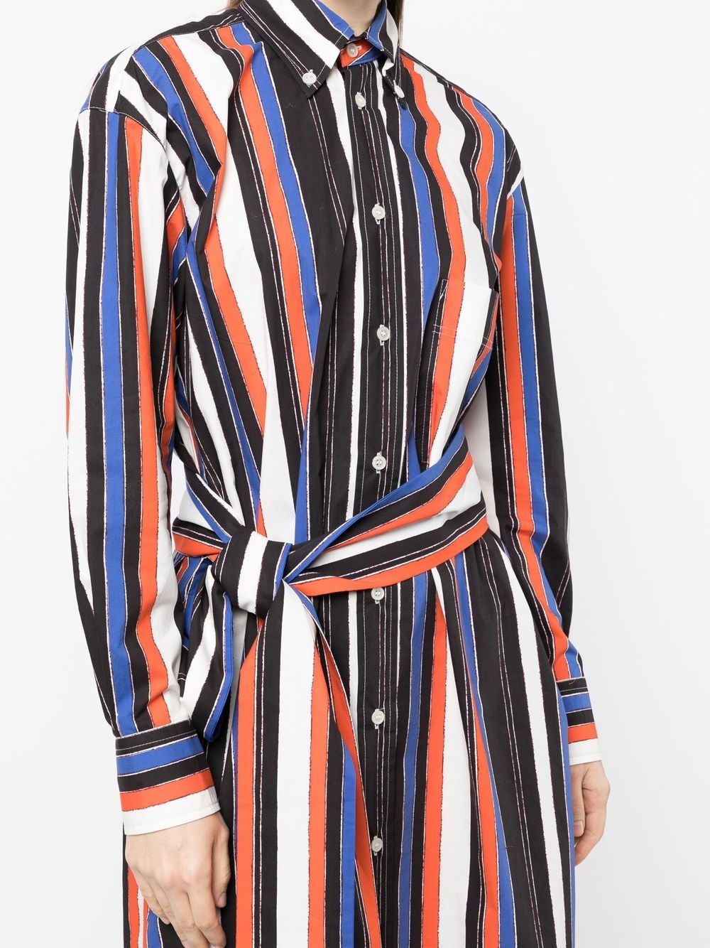 vertical-stripe midi dress - 5