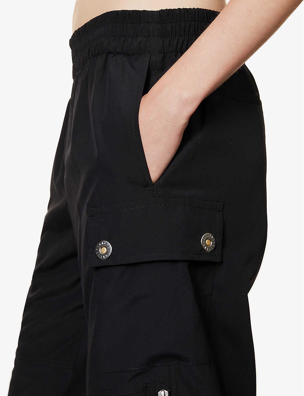 Pocket-embellished straight-leg mid-rise recycled-polyester trousers - 6