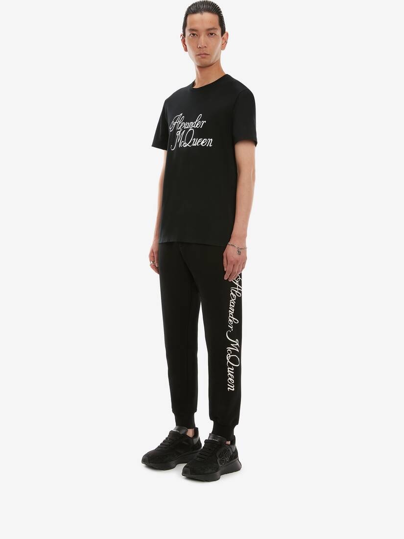 Alexander Mcqueen Signature T-shirt in Black/white - 3