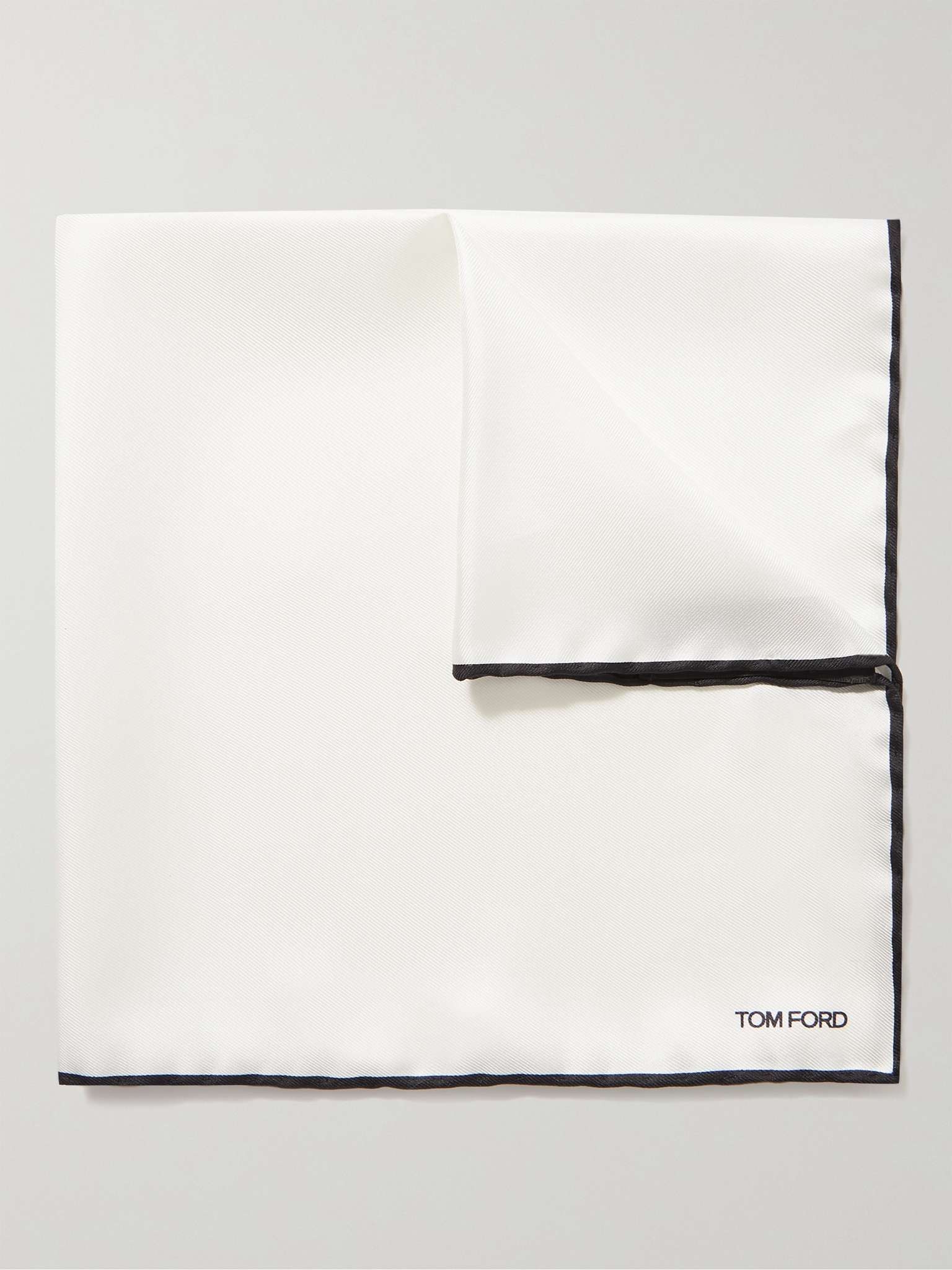 Contrast-Tipped Silk-Twill Pocket Square - 4