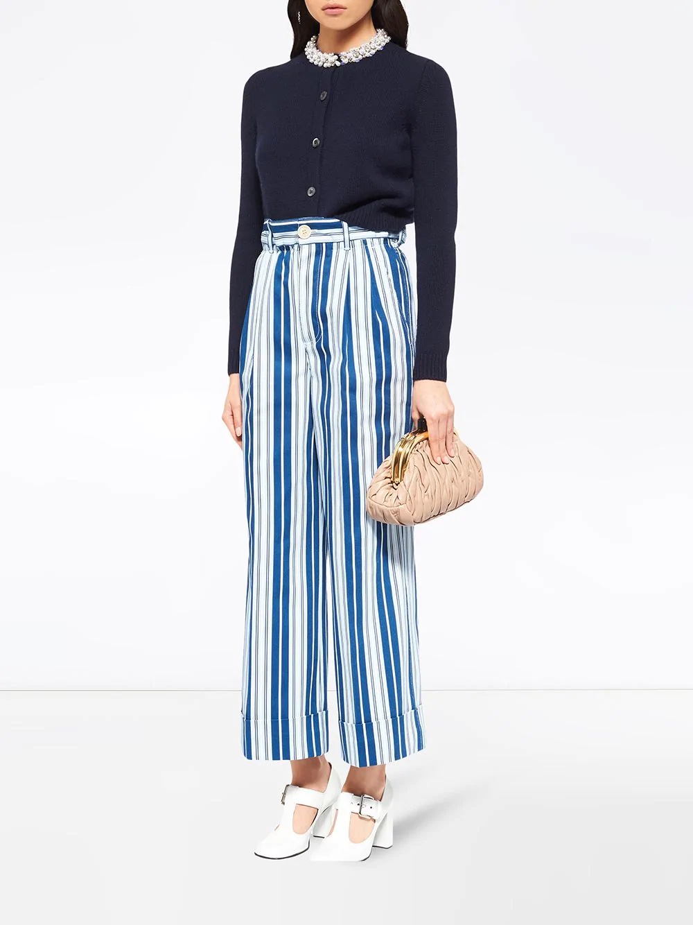 striped wide-leg jeans - 2