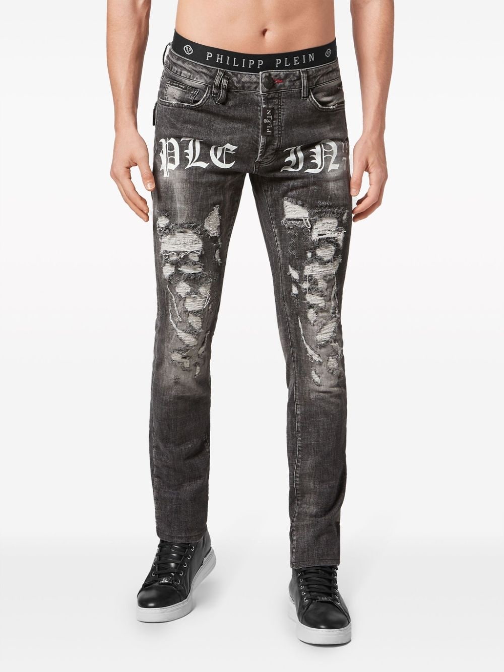 logo-print straight-leg jeans - 2