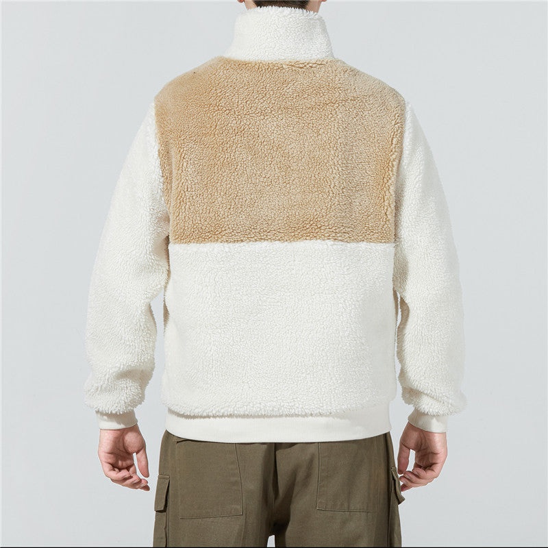 PUMA Colorblock lamb's wool Stay Warm Sports Stand Collar Logo Jacket White 848954-93 - 4