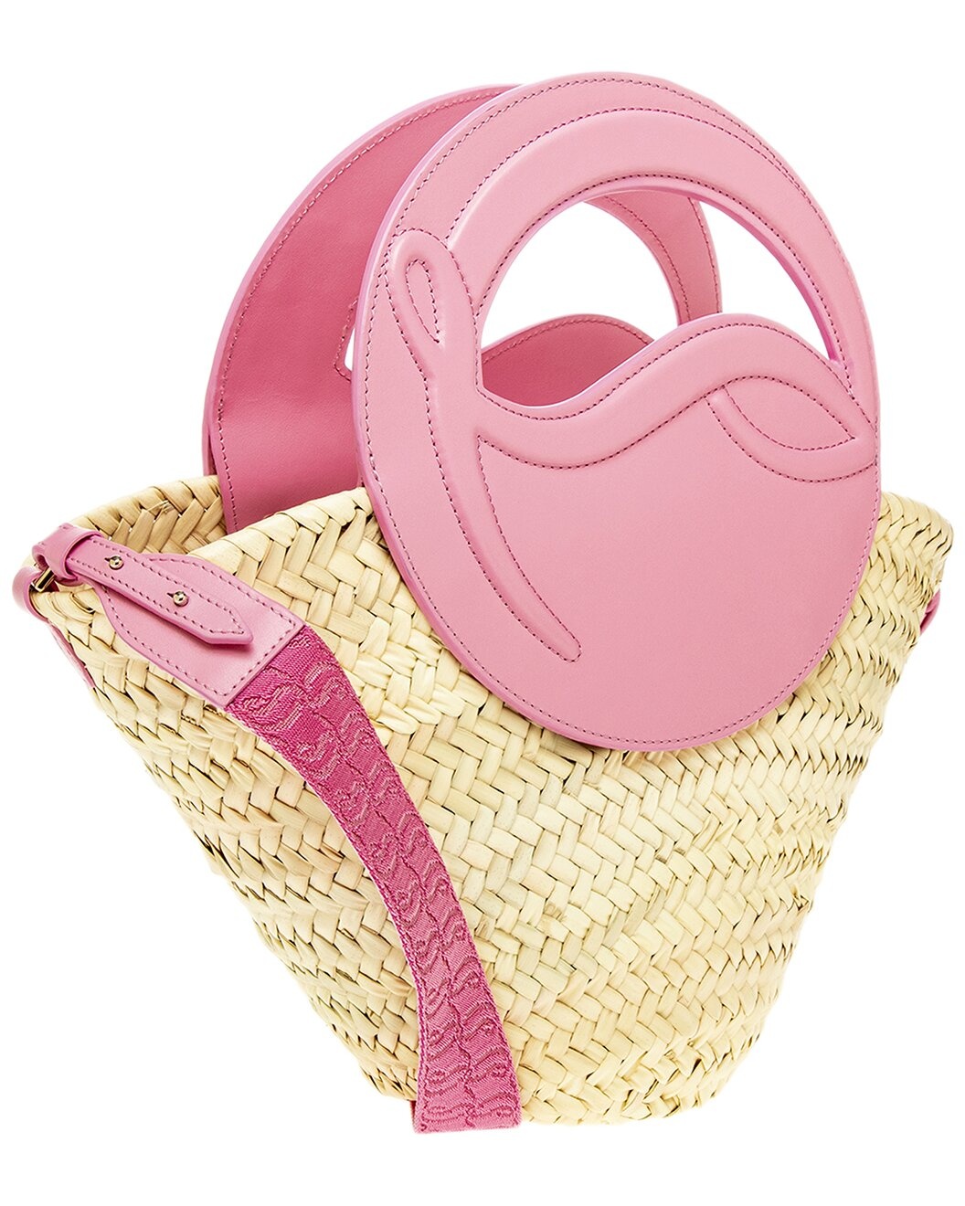 Christian Louboutin Biloumoon Raffia & Leather Basket Tote - 3