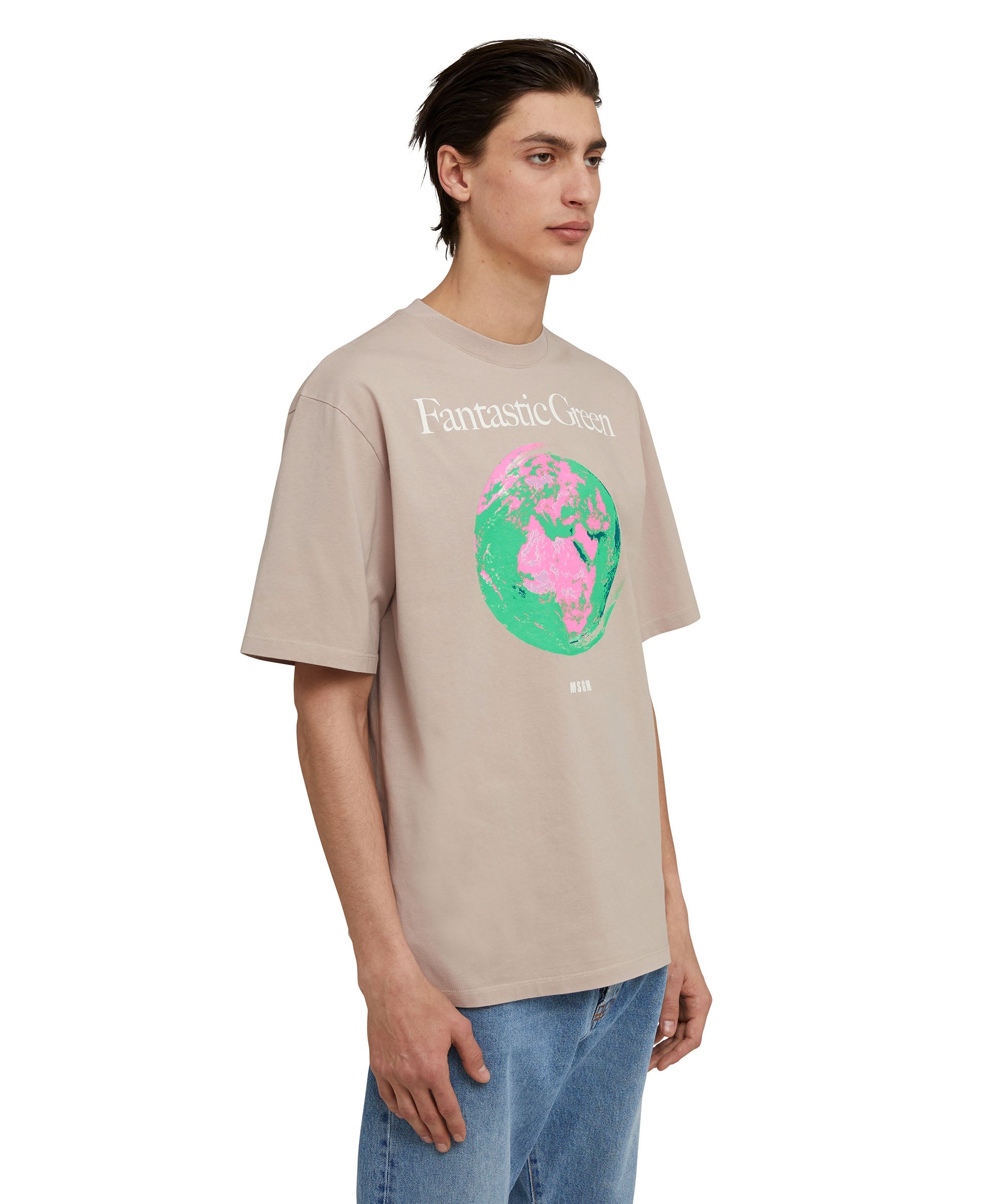 Organic cotton crewneck t-shirt from the MSGM Fantastic Green Capsule - 4