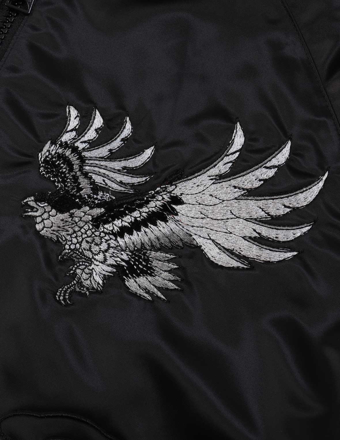 EAGLE AND LOGO EMBROIDERY REVERSIBLE SOUVENIR JACKET - 19