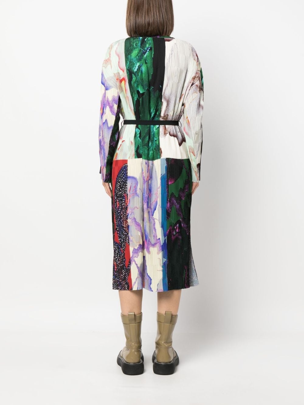 plissÃ©-effect midi dress - 4