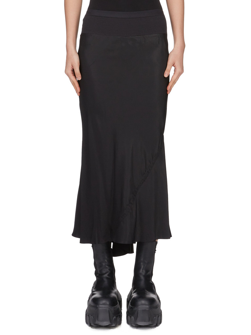 elastic-waistband bias-cut skirt 1