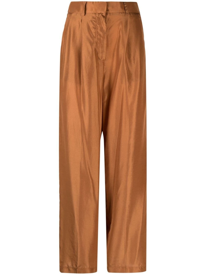 wide-leg silk trousers 1