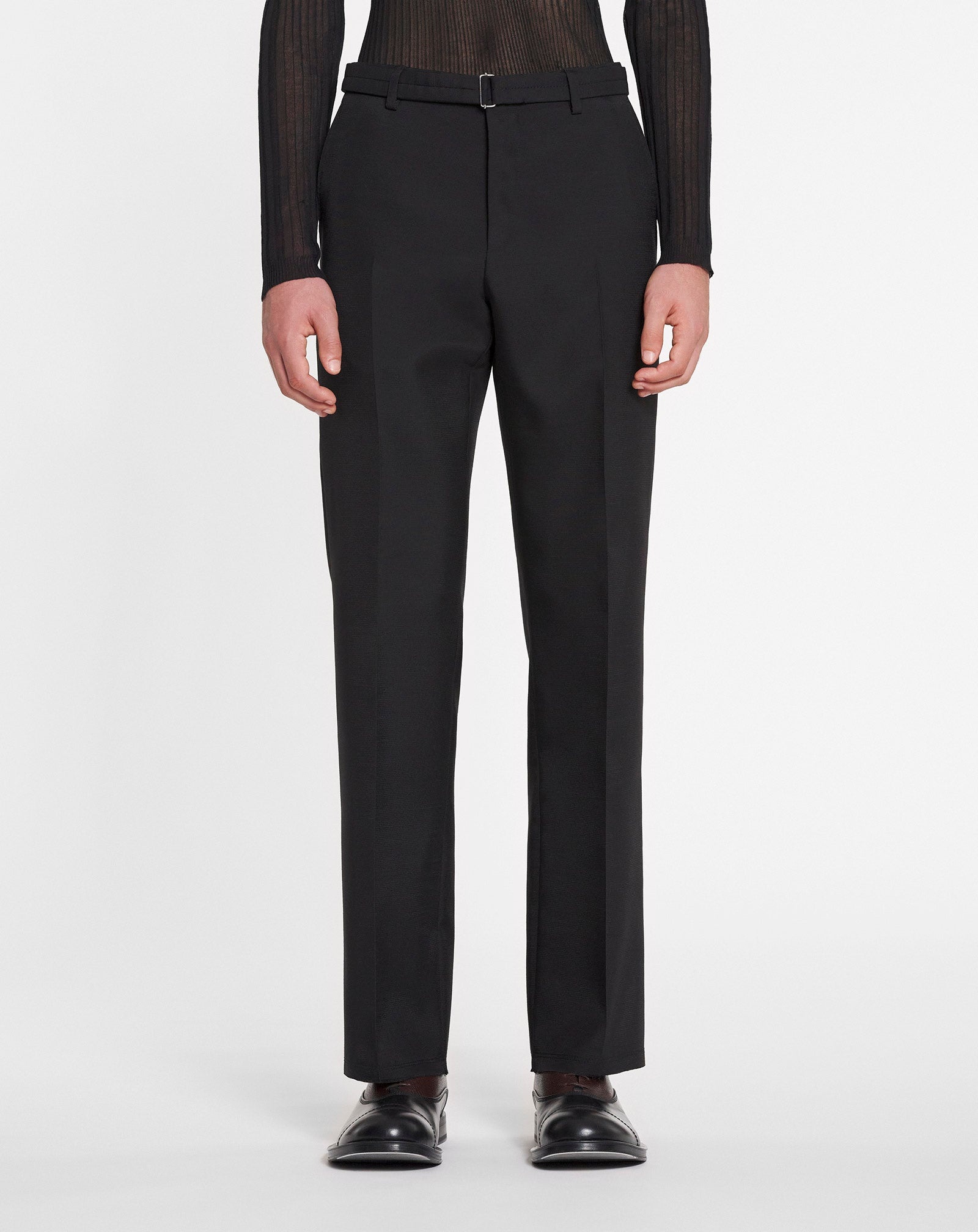 STRAIGHT-LEG PANTS WITH BELT - 3