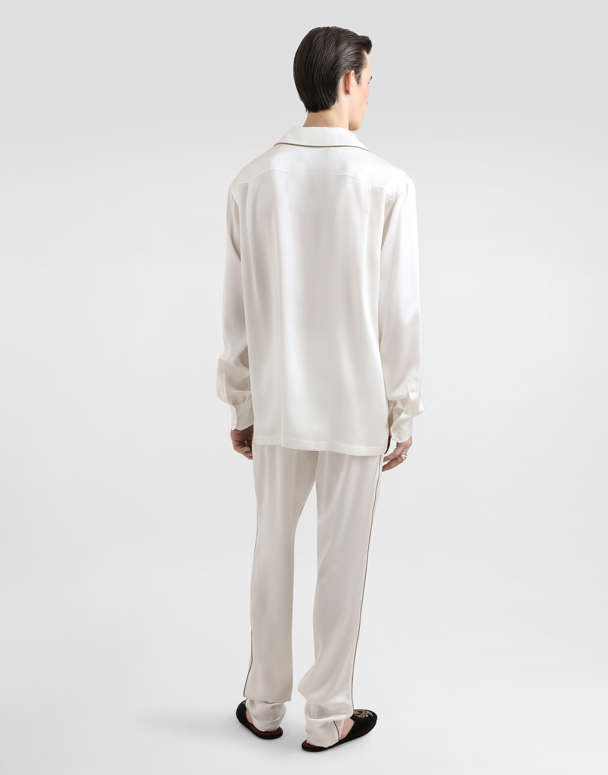 Silk vanity shirt with logo embroidery - 3