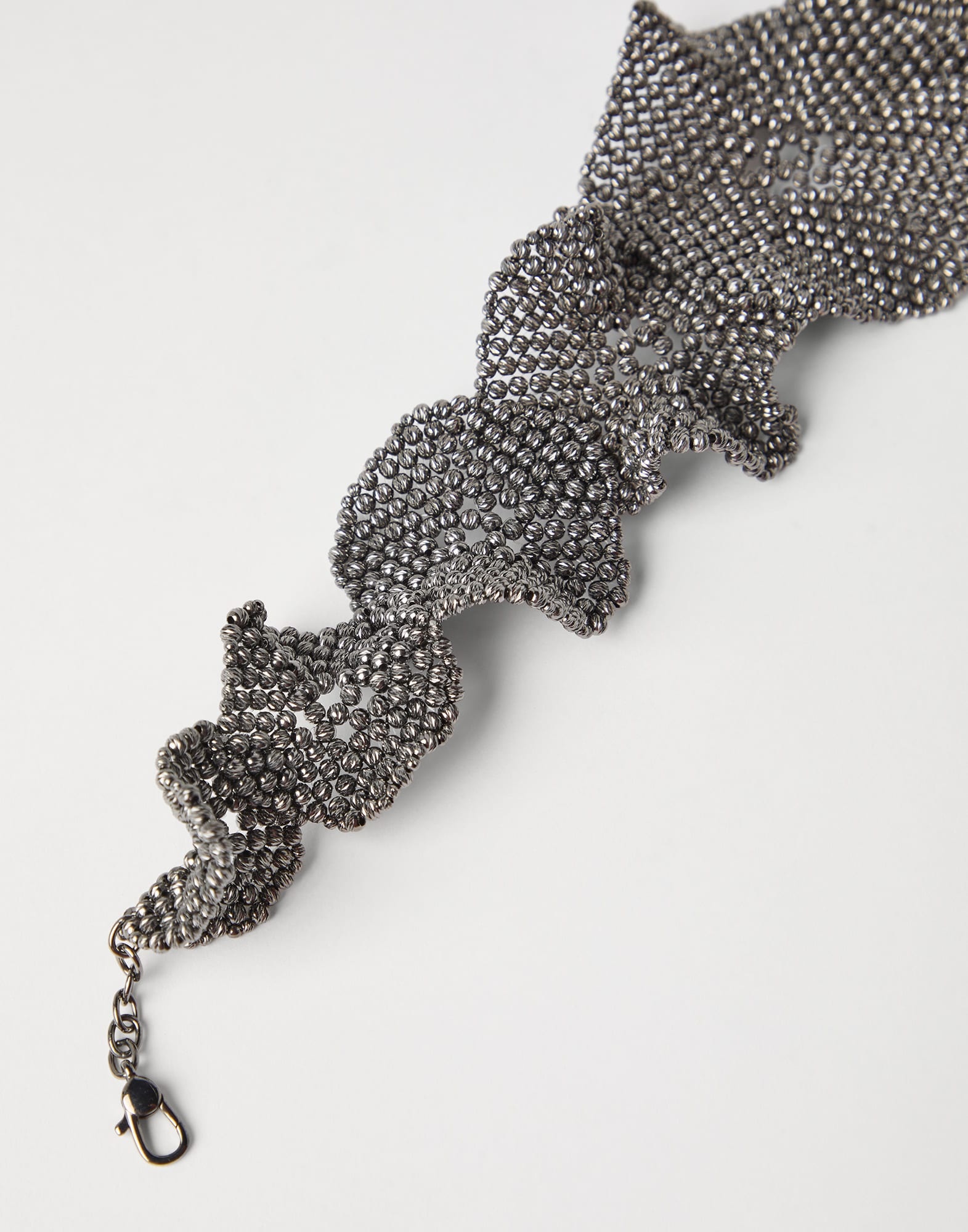 Sterling Silver sculptured flower choker - 2