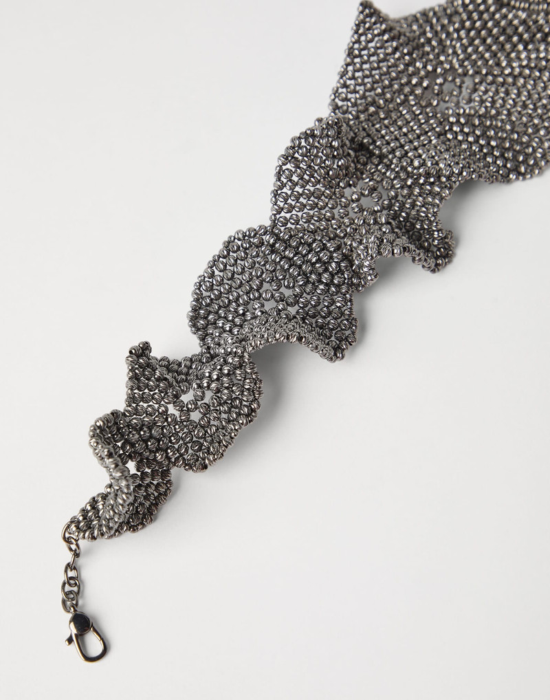 Brunello Cucinelli Sterling Silver sculptured flower choker outlook