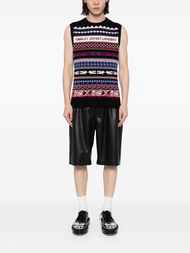 CHARLES JEFFREY LOVERBOY Fair Isle-intarsia knitted top outlook