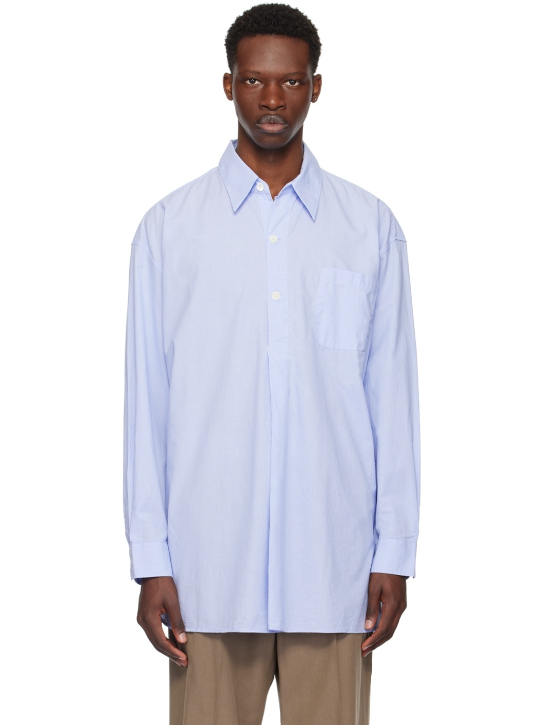 Blue Popover Shirt - 1